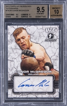 2013 Topps UFC Bloodlines Autographs #FACM Conor McGregor Signed Rookie Card - BGS GEM MINT 9.5/BGS 10